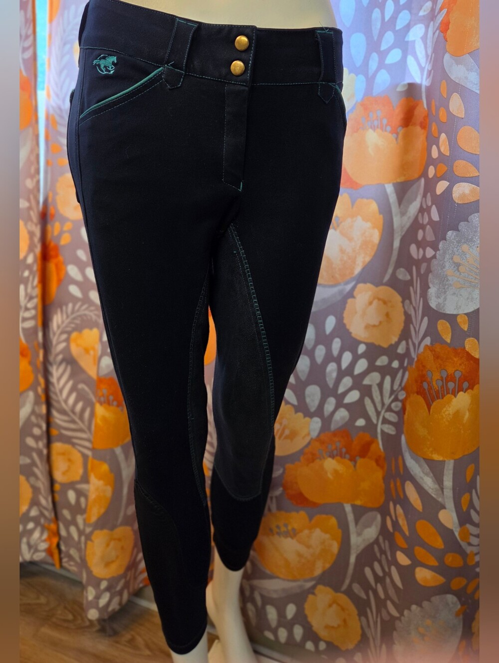 Piper Breeches With Teal Piping